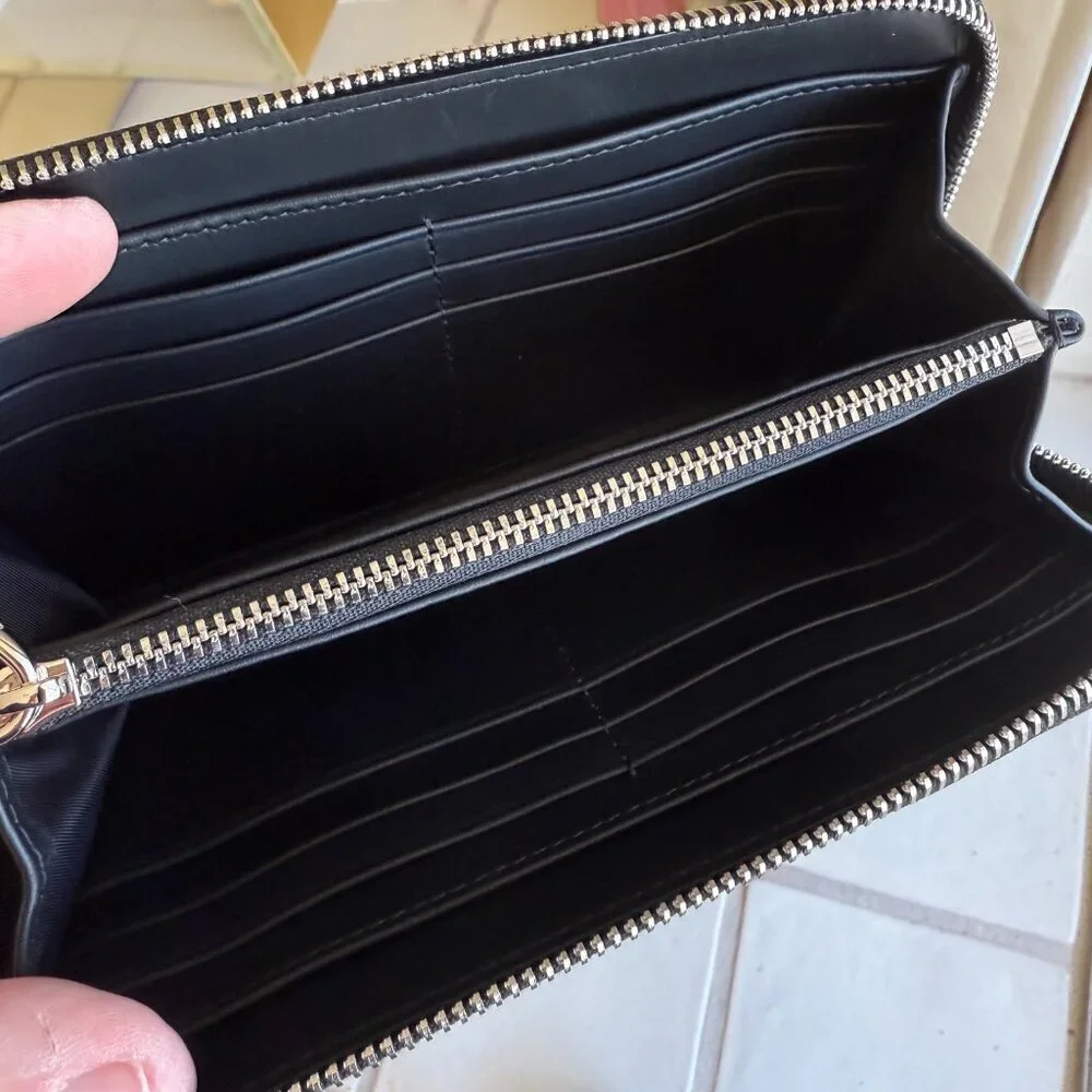 Burberry Super Exploded Check Large Zip Around Wallet, in cloth/leather, 8084063